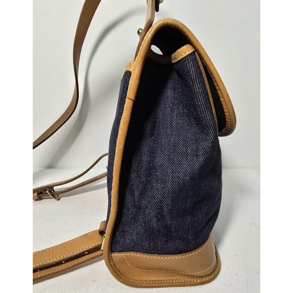 Vintage Dooney & Bourke Denim Leather Cabriolet Backpack USA - Picture 4 of 15